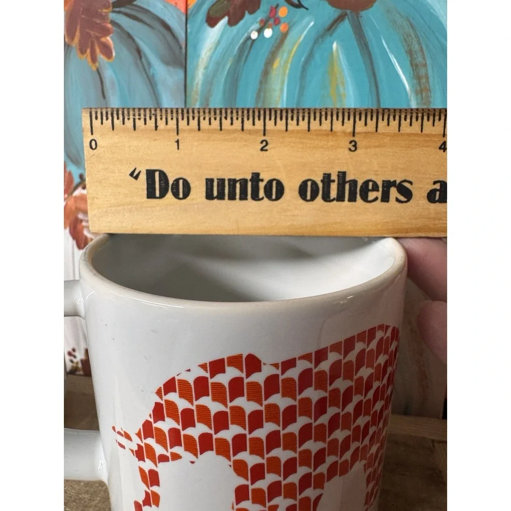Room Essentials ELEPHANT Red Orange 2 Coffee Mugs Cups Ceramic RE TARGET 12oz.